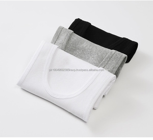 High Quality Men's Gym Tank <b>Top</b> Singlet Pack of 3 Blank Black <b>White</b> Gray Ribbed Polyester Knitted Weaving Method - Product Image 4
