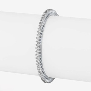 10K Real White Gold E Colour Lab Grown Diamond Round Brilliant <b>Bangle</b> <b>Bracelet</b> Women Bridal Fine Jewelry - Product Image 3