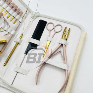 Kit d'outils multifonctionnels pour extensions de cheveux avec ciseaux, peigne, pinces à cheveux rapides, crochet en boucle et aiguilles en C - Product Image 6