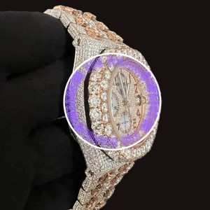 Reloj de Lujo con Diamantes de Moissanita VVS de Alta Calidad, Estilo Clásico, Diseño Hiphop, Caja de Acero Inoxidable, Calendario Completo - Product Image 2