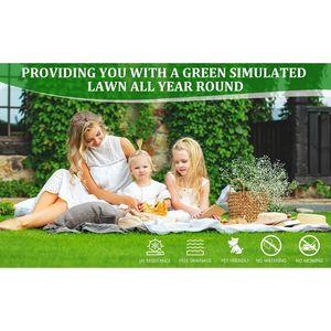 Tappeto in Erba Sintetica Realistica 4FTx10FT per Esterni, Rotolo di Erba Finta Realistica per Patio, Balcone, Decorazione per Cani e Animali Domestici - Product Image 4