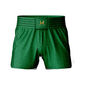 Pantalones Cortos de Boxeo y Muay Thai Unisex de Cintura Alta, Ligeros, Transpirables, 100% Poliéster, con Logotipo Frontal, para Artes Marciales - Product Image 2