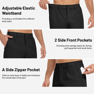 Wholesale High Quality Custom Logo <b>Men's</b> Golf Pants <b>Trousers</b> <b>White</b> Solid Color Casual Moisture Wicking Blank <b>Men's</b> Golf Pants - Product Image 5