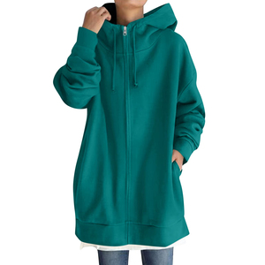Sudadera con capucha para mujer, nueva, de calidad, con cremallera, deportiva, amplia, ligera, de manga larga, informal. - Product Image 4