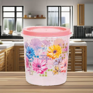 Conteneur de stockage rond en plastique de haute qualité de 10 L avec couvercle hermétique, conteneurs en plastique personnalisés imprimés - Product Image 4