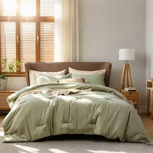 Ultra Soft Grade a Queen Size All-Season Reversible Eco-Friendly 3-Piece Bedding Set Comforter Pillow Shams All-in-One <b>Bed</b> Bag - Product Image 1