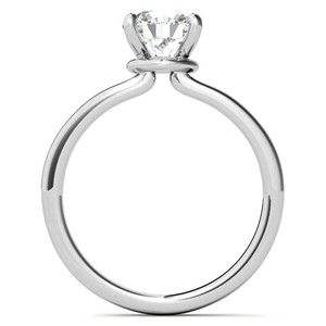 Anillo de compromiso solitario de moissanita de 1 quilate con corte redondo, probado con detector de diamantes, de oro blanco de 10K, para ella. - Product Image 6