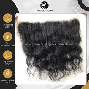Frontal en dentelle HD 13x6 de qualité supérieure, cheveux vierges bruts indiens de temple – Extension de cheveux humains naturels et doux, provenant d'un fournisseur d'origine indienne - Product Image 2