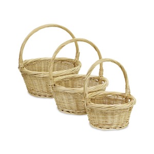 Set of 3 nestable round rattan <b>baskets</b> Handmade Storage <b>Basket</b> Wholesale eco-friendly Made in Viet Nam - Product Image 2