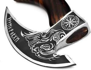 Cuchillo para Pizza Vikingo Forjado a Mano - Hoja de Acero al Carbono, Funda de Cuero - Product Image 2