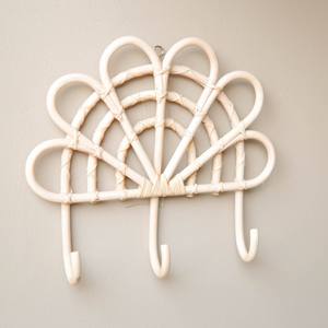 Novedad camisa de vestir de ratán lindos ganchos en forma de flor para colgar ropa de niños gancho de pared decorativo creativo para el hogar - Product Image 6