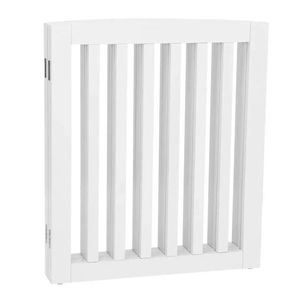 Cancelletto di Sicurezza per Cani a 4 Pannelli, Pieghevole, Autoportante, in Legno Bianco, 24 Pollici - Cancelli e Recinti per Animali Domestici - Product Image 4