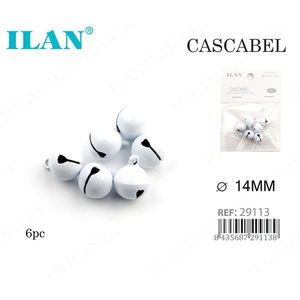 ILAN Cascabel Bell 14Mm Bianco 6 Pezzi Per Creazione di Gioielli Artigianali - Product Image 1