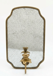 Brass <b>Wall</b> <b>Sconce</b> with Dual Candle Holders Vintage Style Mirror Frame Home Decor - Product Image 4