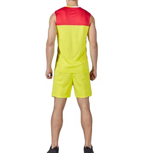 Ensemble de maillots de volley-ball sans manches pour hommes, bleu, jaune, marine, respirant, en polyester, uniforme adulte - Product Image 4