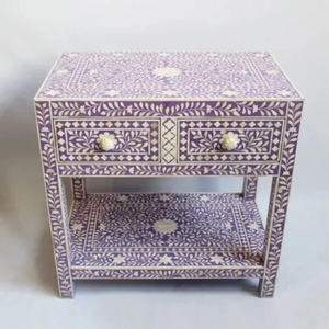 Modern Iron and Resin Bone Inlay Handcrafted Home <b>Stool</b> and Ottoman for Living Room Hotel or Apartment - Product Image 5