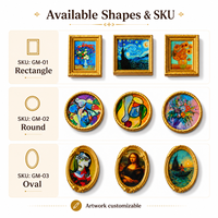 Aimant de réfrigérateur en résine Art Déco doré, impression UV personnalisée de haute qualité, respectueux de l'environnement, peinture célèbre, cadeaux promotionnels souvenirs