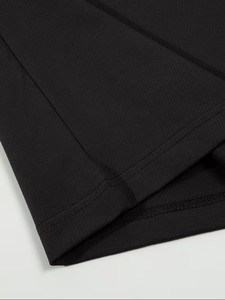 Camiseta de Verano para Hombre, Cuello Redondo, Color Sólido, Manga Corta, Mezcla Microelástica, Corte Regular, Hombros Caídos, Transpirable, Informal - Product Image 5