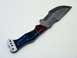 Couteau de chasse Tracker en acier Damas personnalisé, lame fixe, pour camping et bushcraft, pointe tombante, manche en résine, service OEM, garantie 3 ans - Product Image 5