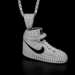 Pendentif Chaussure de Basketball de Luxe en Argent Sterling 925 avec Diamant de Laboratoire, Collier Hip Hop, Bijou - Product Image 4