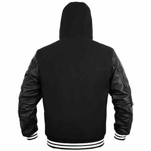 Vestes d'hiver pour hommes personnalisées en gros, vestes bomber de baseball, vestes universitaires en cuir, vestes en toile à col montant avec lettres - Product Image 2