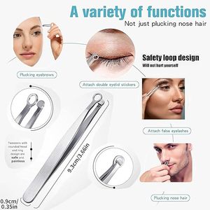 Pince à épiler de précision pour poils du nez en acier inoxydable, pince à sourcils à pointe fine, droite, moderne et durable pour le nettoyage et la coupe des poils du nez - Product Image 4