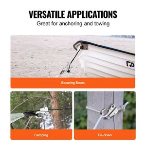 304 Stainless Steel Slide Anchor Quick Release Knotless System 3/8\" Boat Anchor <b>Hook</b> <b>Clips</b> - Product Image 6