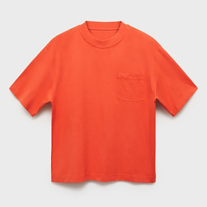 เสื้อยืดผู้ชายสีส้มแบรนด์สั่งทำพิเศษ เสื้อผ้าหนานุ่ม พิมพ์ลายสกรีน ตัดเย็บอย่างดี เสื้อยืดทรงบ็อกซี่สุดหรู - Product Image 1