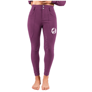 Leggings d'équitation pour femmes, taille haute, extensibles, avec grip en silicone sur toute la surface, pour l'entraînement sportif - Product Image 1