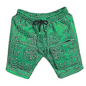 Shorts de Playa Casuales para Hombre, Estampado de Palmeras Tropicales, Rayas Blancas y Naranjas, Secado Rápido, Cintura Media con Cordón Ajustable - Product Image 2