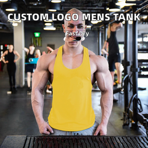 Men's Wholesale Gym Tank Top Spandex/Cotton Breathable Knitted Quick Dry Crew Neck <b>Running</b> Solid Sleeveless <b>Machine</b> Embroidery - Product Image 6