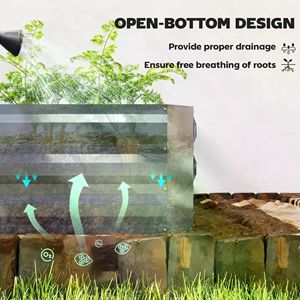 Grande Serra da Giardino Moderna Pop-up in Acciaio Zincato con Telaio in Legno/Acciaio e Materiale in PVC/Vetro per la Crescita delle Piante all'Aperto - Product Image 4
