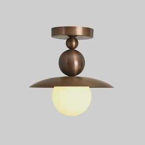 โคมไฟเพดานทองเหลืองทรงกลมดีไซน์กลางศตวรรษสำหรับตกแต่งภายในบ้าน - Product Image 2