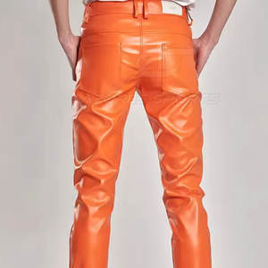 กางเกงหนังแท้ผู้ชายทรงสลิมฟิต ลายตรง สไตล์ลำลอง สตรีทแวร์ น้ำหนักเบา เป็นมิตรกับสิ่งแวดล้อม คุณภาพสูง - Product Image 6
