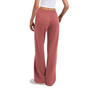 Pantalon évasé vierge en coton 240 g/m² à taille élastique, coupe skinny unisexe, longueur genou, idéal pour l'hiver - Product Image 6