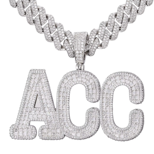<b>Initial</b> Pendant Fashion Jewelry Mossanite Pendant Letter ACC Pendant Customized with 925 <b>Silver</b> <b>Necklace</b> Charm - Product Image 3