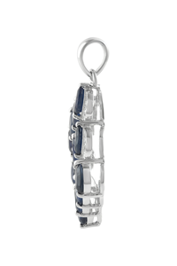 Colgante de Diamante y Zafiro Azul en Plata de Ley 92.5 KLSP-50478 - Product Image 3