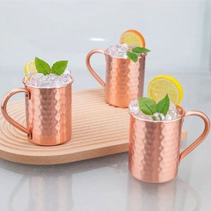 Elegant Copper Mule <b>Mug</b> <b>Set</b> with Handmade Hammered Surface and Reusable Straws for Home Kitchen and Bar Accessories - Product Image 3