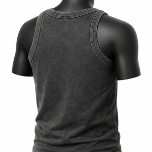 Custom logo 180g Gym Plus Size Cotton Solid Eco-Friendly Breathable O-Neck Sleeveless Casual <b>Tank</b> <b>Tops</b> <b>Men</b> Athletic Fitness - Product Image 5