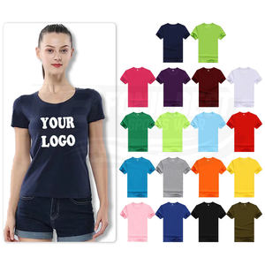 T-shirt décontracté ample à col rond pour femme avec logo personnalisé 2026, 100 % polyester, séchage rapide, manches courtes, respirant, écologique - Product Image 5