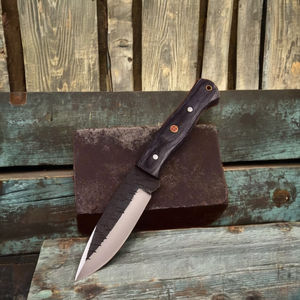 มีดฟอร์จสั่งทำพิเศษ ความต้องการสูง พร้อมใบมีดลายดำและด้ามจับแบบหมุดสามตัว |   เกรดคอลเลคเตอร์เกรดพร้อมคุณภาพระดับ OEM ในราคาประหยัด - Product Image 3