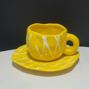 Minimalist creative style underglaze hand-painted Coffee <b>cup</b> <b>and</b> <b>saucer</b> <b>set</b> with colorful pattern <b>Tea</b> <b>cup</b> - Product Image 4