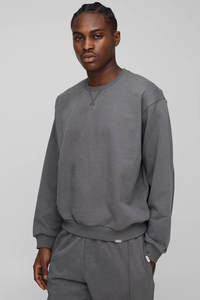 Sweat-shirts à capuche pour hommes, style streetwear, hiver, lourds, personnalisés, en relief 3D, 100% coton, molleton tricoté, coupe classique, col rond, uni - Product Image 4