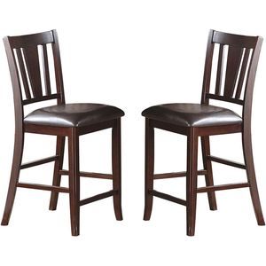 Set di 2 Sedie da Pranzo Contemporanee Altezza Bancone, Design Unico con Finitura Marrone e Cuscino per Cucina e Sala da Pranzo - Product Image 5