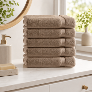 Ensemble de serviettes de salon 100% Coton Noir Uni Tissé Compressé Écologique, comprenant une serviette à capuche de luxe pour la plage et le bain, et une serviette de toilette jetable - Product Image 1