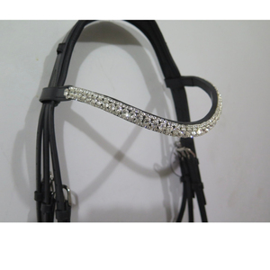 Accesorio de equitación hecho a mano de cuero genuino estilo englés con logotipo personalizado para doma y salto. - Product Image 2