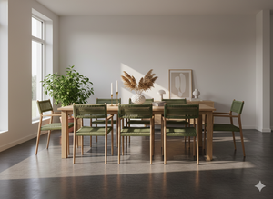 Mahogany Woven <b>Dining</b> <b>Armchair</b> with Natural Finish Rope Seat and Back Modern Design for Home Restaurant Living Rooms - Product Image 6