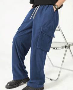 Pantalones Cargo de Lona para Hombre, Estilo Europeo y Americano, Moda Casual, Deportivos, de Cintura Alta, Rectos, con Múltiples Bolsillos, 100% Algodón - Product Image 2