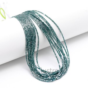Natural Blue Diamond Rondelle Beads AAA Grade Faceted Sparkling <b>Light</b> Loose Gemstone Strand for Luxury Jewelry Making - Product Image 3