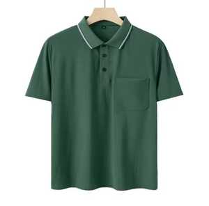 Men's Short Sleeve <b>Polo</b> <b>Shirt</b> Solid Oxford Fabric Casual Regular Fit <b>With</b> <b>Pocket</b> Button Front Woven Style - Product Image 1
